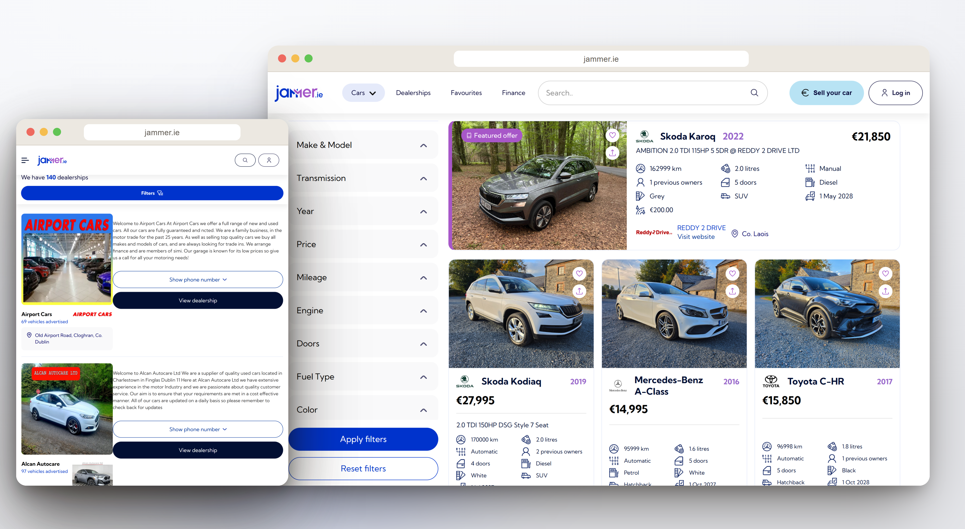 Used cars — filters, prices and verified listings, one search from the homepage.
