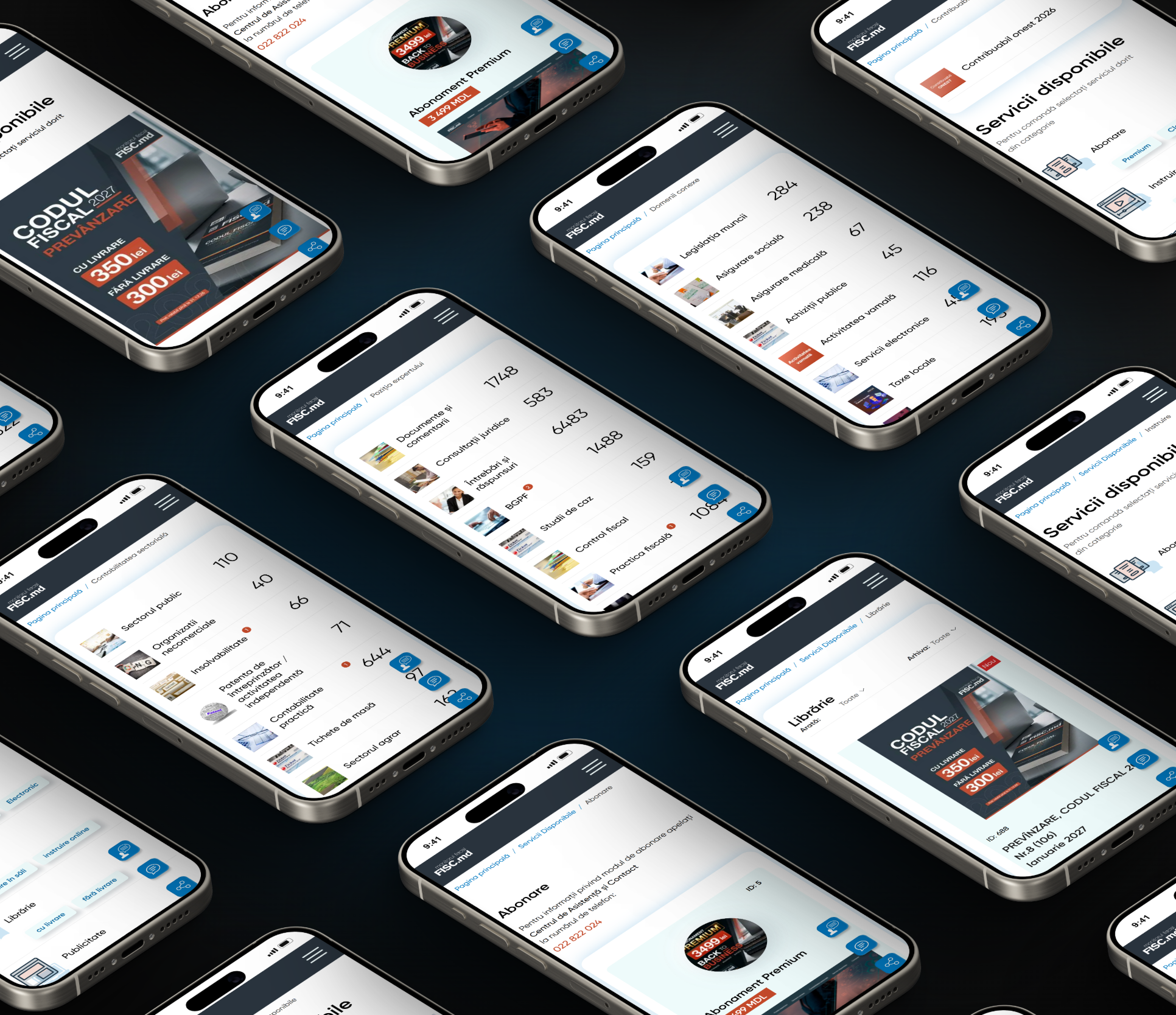 News, services, the library and training, each on a phone.