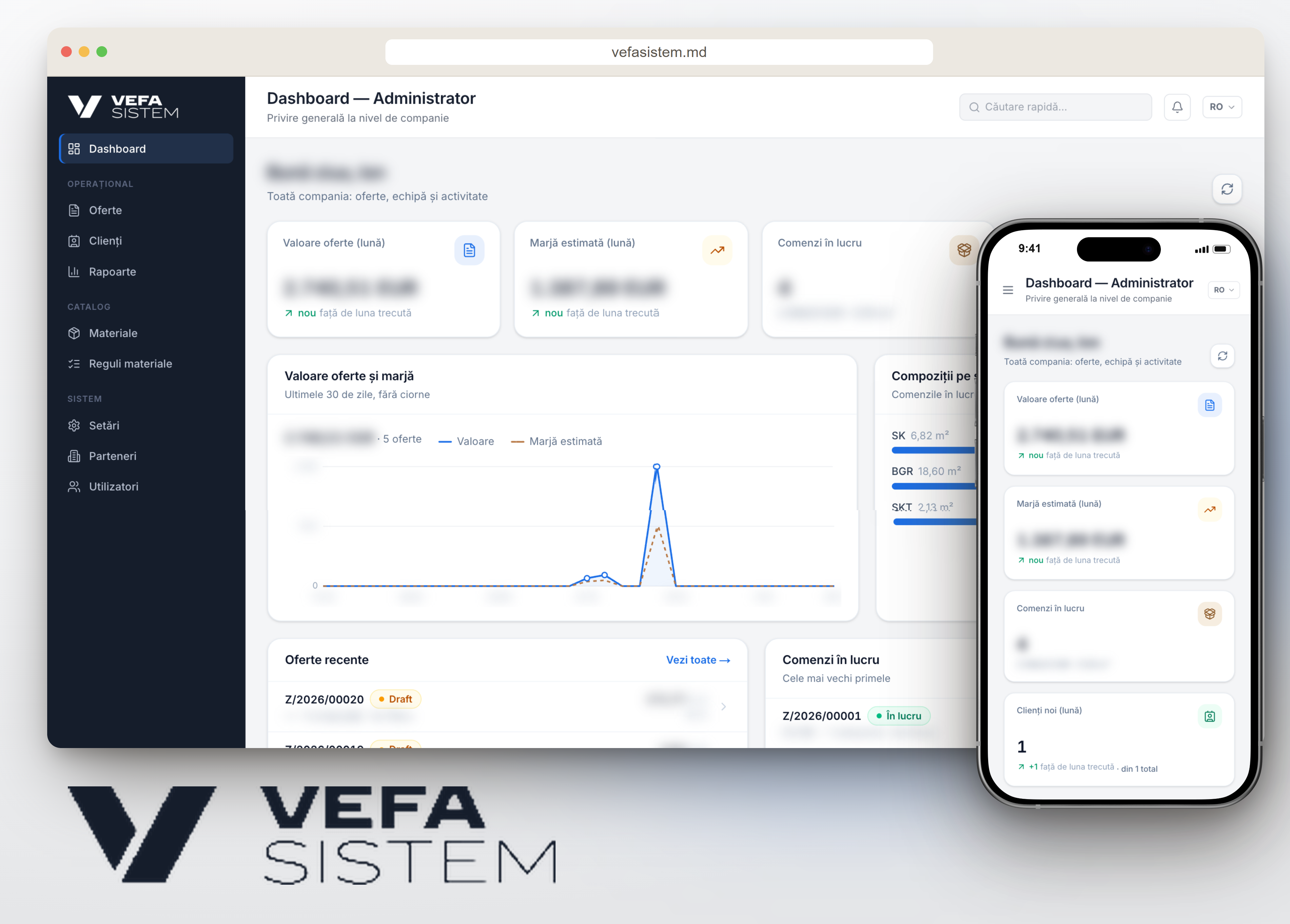 VEFA SISTEM administrator dashboard